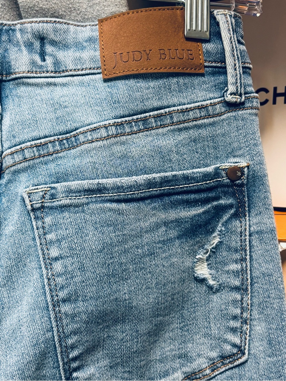 Judy Blue Light Wash Straight Leg Jeans with Subtle Back Pocket Distress